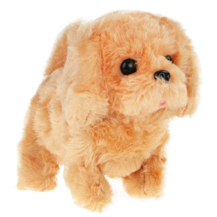 Interaktiver hund walking puppy hellbraun
