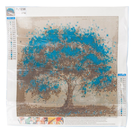 TG64203-14 DIAMOND EMBROiderie Diamond Painting Diamond Tree Mosaic BLUE 5D