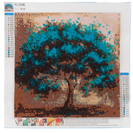 TG64203-14 DIAMOND EMBROiderie Diamond Painting Diamond Tree Mosaic BLUE 5D