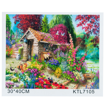 Gerahmtes gemälde ohne bordüren 30x40 landhaus
