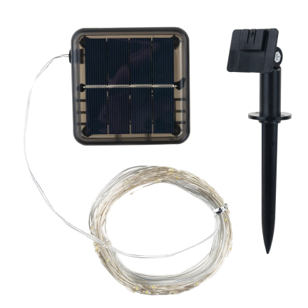 Lichterketten, solar garten, draht 100 LED warm