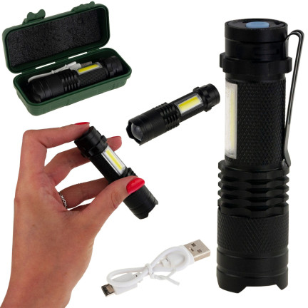 Tactical LED zoom cree dioda q5 taschenlampe mit USB + tasche