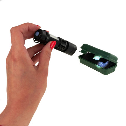 Tactical LED zoom cree dioda q5 taschenlampe mit USB + tasche