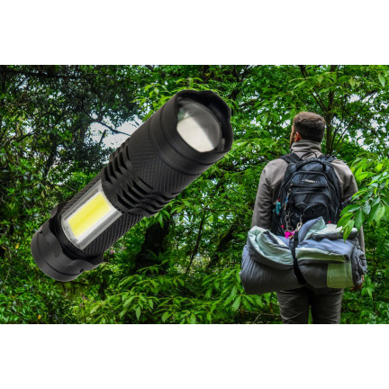 Tactical LED zoom cree dioda q5 taschenlampe mit USB + tasche