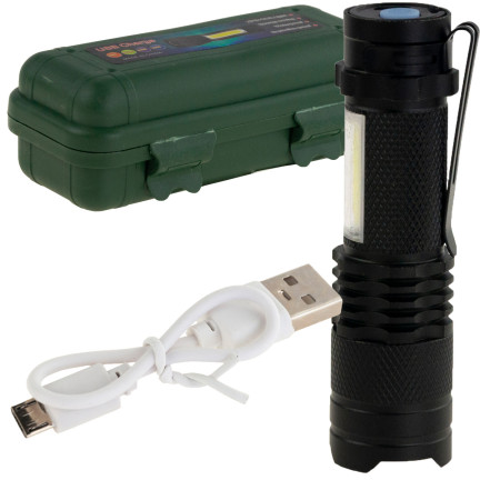 Tactical LED zoom cree dioda q5 taschenlampe mit USB + tasche