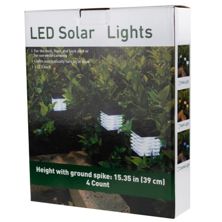 TG64670 - Set of 4 Solar LED Garden Stake Lights, Black, 39 cm