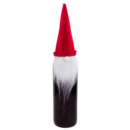TG66017 Weihnachten Besteckhalter Mini Weihnachtsmütze Besteckbeutel Flasche Deko