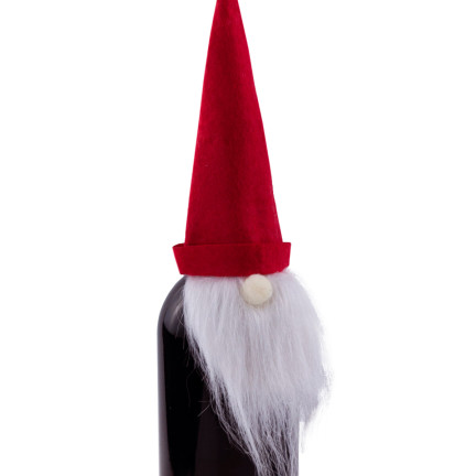 TG66017 Weihnachten Besteckhalter Mini Weihnachtsmütze Besteckbeutel Flasche Deko