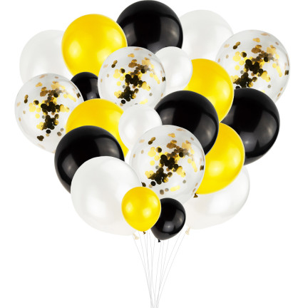 TG66228 BALLON GIRLANDA 120SZT GOLDEN CONFETTI SCHWARZ 5m BIRTHDAY BRIDAL MARRIAGE