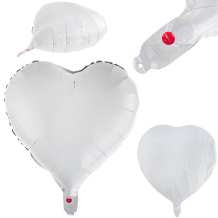 TG66235-1 FOLIENBALLON HERZ WEISS FÜR HELIUM VALENTINSTAG
