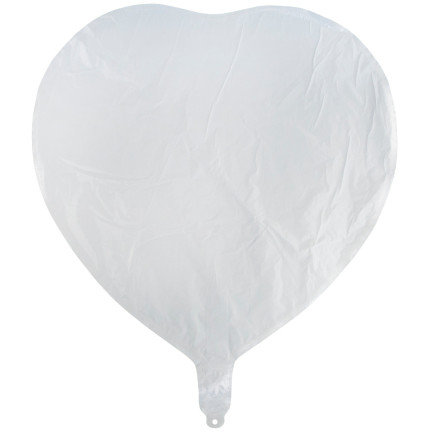TG66235-1 FOLIENBALLON HERZ WEISS FÜR HELIUM VALENTINSTAG