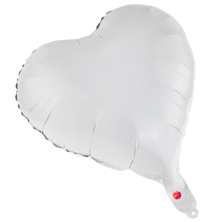 TG66235-1 FOLIENBALLON HERZ WEISS FÜR HELIUM VALENTINSTAG