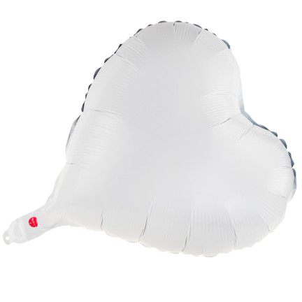 TG66235-1 FOLIENBALLON HERZ WEISS FÜR HELIUM VALENTINSTAG
