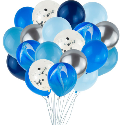 TG66237 BALLONGIRLANDE GROSSER BALLON SET BLAU GEBURTSTAG BABY DUSCHE JUNGE