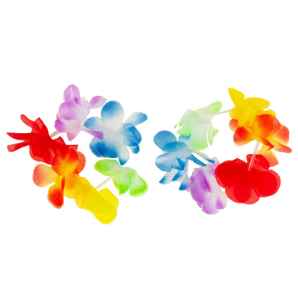 TG66240 HAWAIIANISCHE BLUMEN ALOHA SET - HALSKETTE, BAND, ARMBÄNDER