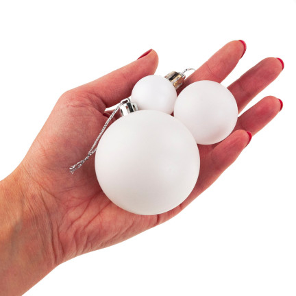 TG66272-1 Christbaumkugeln weiß KIT XXL 100pcs DECORATIONS Kugeln 6/4/3cm