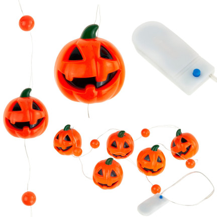 TG66285 HALLOWEEN GIRLANDE LED KETTE KÜRBIS LEUCHTET 5PCS