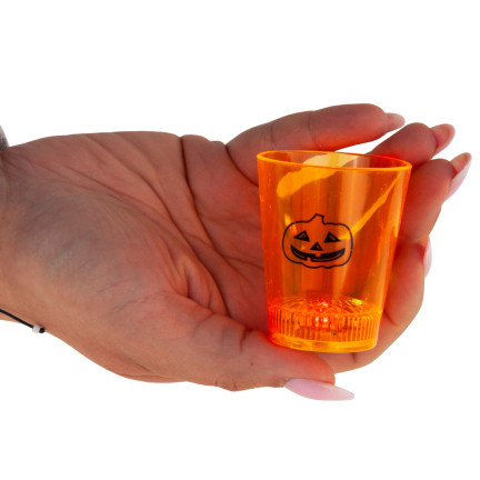 TG66287 HALLOWEEN GLAS LEUCHTENDE LED SCHÄDEL KÜRBIS