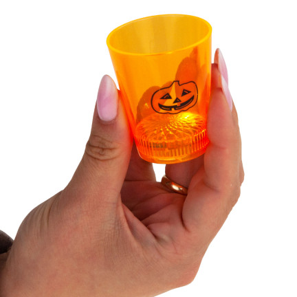 TG66287 HALLOWEEN GLAS LEUCHTENDE LED SCHÄDEL KÜRBIS