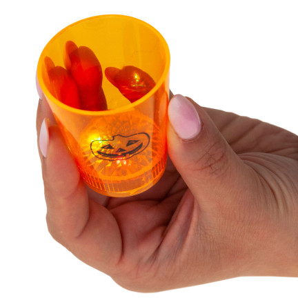 TG66287 HALLOWEEN GLAS LEUCHTENDE LED SCHÄDEL KÜRBIS