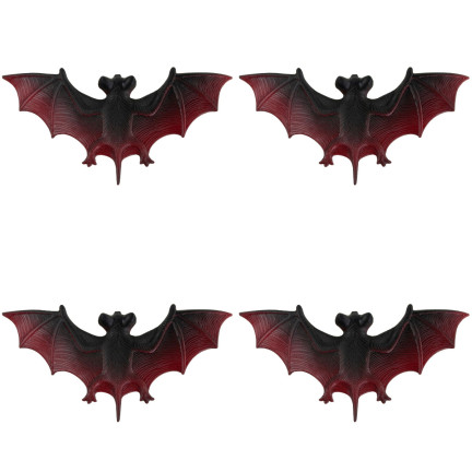 TG66289 FLEDERMÄUSE HALLOWEEN DEKORATION KÜNSTLICHE GRUSELIGE FLEDERMAUS 4PCS
