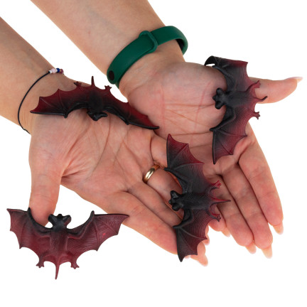 TG66289 FLEDERMÄUSE HALLOWEEN DEKORATION KÜNSTLICHE GRUSELIGE FLEDERMAUS 4PCS