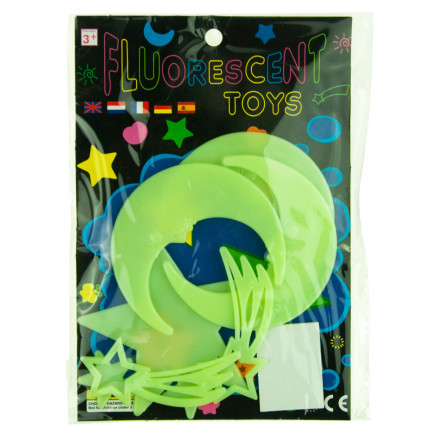 TG66304 Fluorescent Star Stickers: Glowing Stars and Space Sticker Set