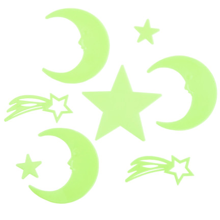 TG66304 Fluorescent Star Stickers: Glowing Stars and Space Sticker Set
