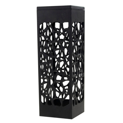 TG71286 SOLÁRNÍ ZAHRADNÍ LAMPA 6PCS OPENWORK LED LUCERNA POHÁNĚNÁ POST ČERNÁ