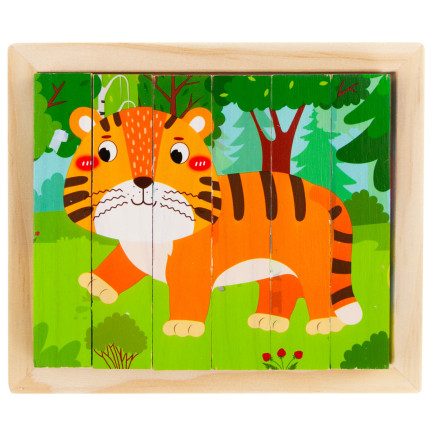 TG67009 PUZZLE DŘEVĚNÉ PUZZLE ZVÍŘATA 4V1 ZOO SAFARI VZDĚLÁVACÍ