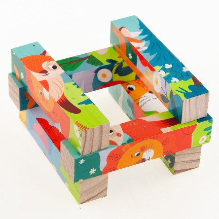 TG67009 PUZZLE DŘEVĚNÉ PUZZLE ZVÍŘATA 4V1 ZOO SAFARI VZDĚLÁVACÍ