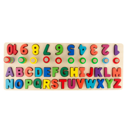 TG67011 montessori dřevěné skládačky abeceda číslice věda
