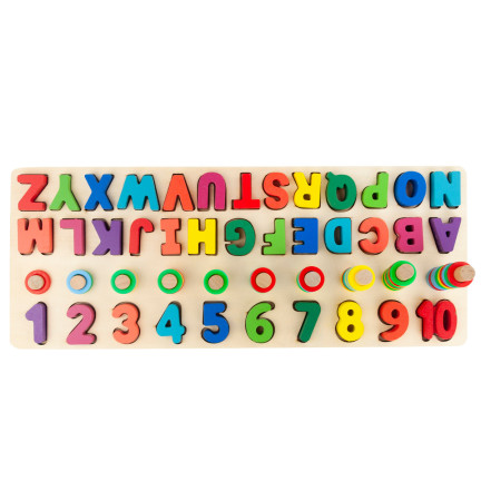 TG67011 montessori dřevěné skládačky abeceda číslice věda