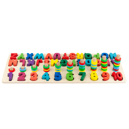 TG67011 montessori dřevěné skládačky abeceda číslice věda