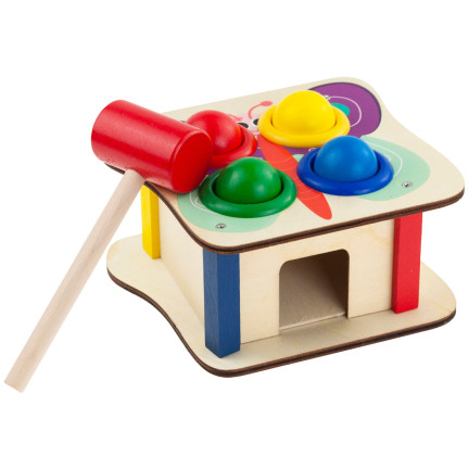 TG67016 MONTESSORI HRA S KLADÍVKEM DŘEVĚNÉ KLADÍVKO + KLADÍVKO BAREVNÉ