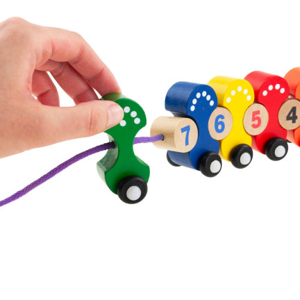 TG67019 DŘEVĚNÝ VLAK HOUSENKA VZDĚLÁVACÍ PUZZLE UČENÍ ČÍSEL