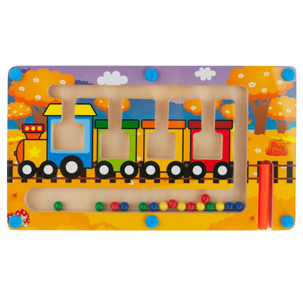TG67022 MONTESSORI DŘEVĚNÉ MAGNETICKÉ VLAKOVÉ BLUDIŠTĚ