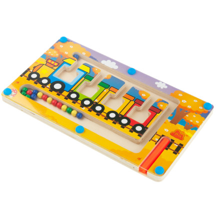 TG67022 MONTESSORI DŘEVĚNÉ MAGNETICKÉ VLAKOVÉ BLUDIŠTĚ