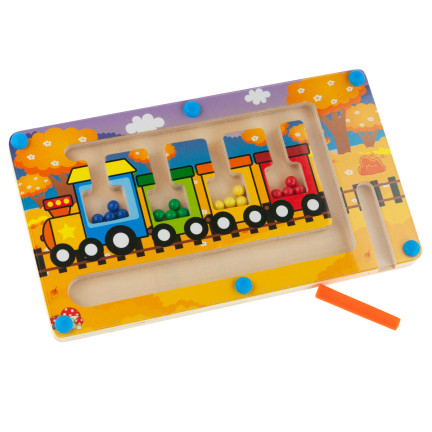 TG67022 MONTESSORI DŘEVĚNÉ MAGNETICKÉ VLAKOVÉ BLUDIŠTĚ