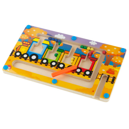 TG67022 MONTESSORI DŘEVĚNÉ MAGNETICKÉ VLAKOVÉ BLUDIŠTĚ