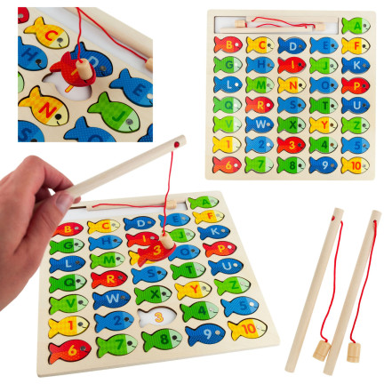 TG67024 SPIEL ANGELN HOLZFISCH LERNEN ALPHABET PUZZLE BUCHSTABEN PUZZLES