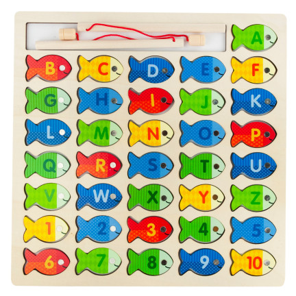TG67024 SPIEL ANGELN HOLZFISCH LERNEN ALPHABET PUZZLE BUCHSTABEN PUZZLES