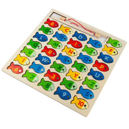 TG67024 SPIEL ANGELN HOLZFISCH LERNEN ALPHABET PUZZLE BUCHSTABEN PUZZLES