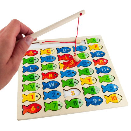 TG67024 SPIEL ANGELN HOLZFISCH LERNEN ALPHABET PUZZLE BUCHSTABEN PUZZLES