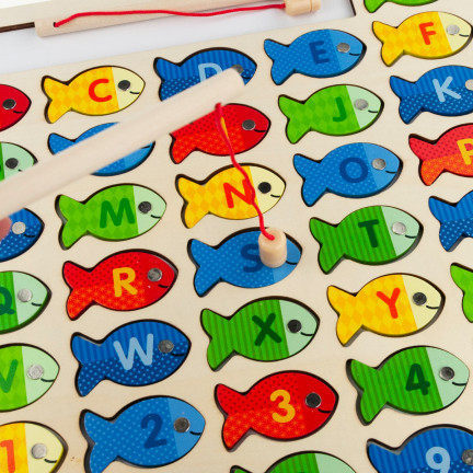 TG67024 SPIEL ANGELN HOLZFISCH LERNEN ALPHABET PUZZLE BUCHSTABEN PUZZLES