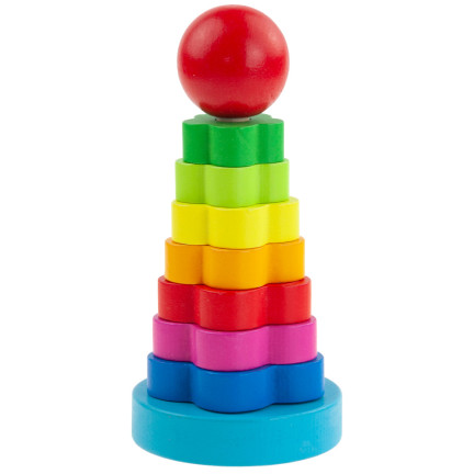 TG67026 PIRAMID SORTER Montessori VĚŽOVÉ DŘEVĚNÉ BLOKY Puzzle