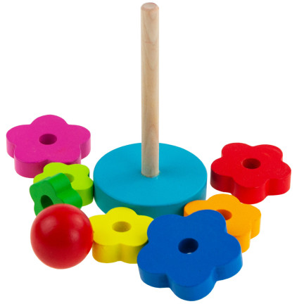 TG67026 PIRAMID SORTER Montessori VĚŽOVÉ DŘEVĚNÉ BLOKY Puzzle