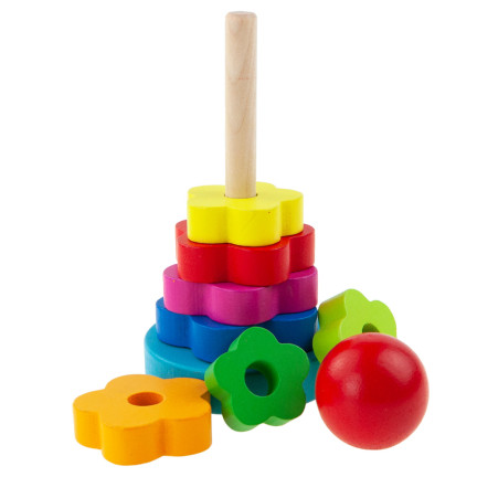 TG67026 PIRAMID SORTER Montessori VĚŽOVÉ DŘEVĚNÉ BLOKY Puzzle