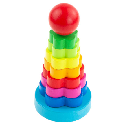 TG67026 PIRAMID SORTER Montessori VĚŽOVÉ DŘEVĚNÉ BLOKY Puzzle