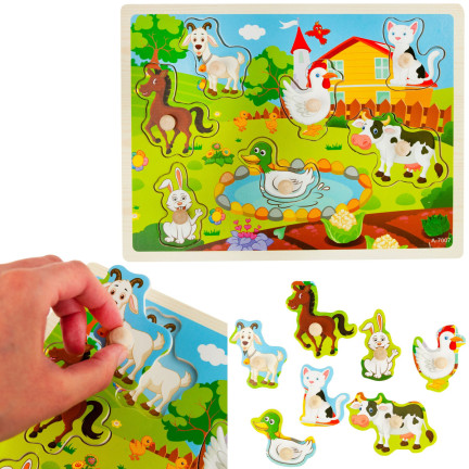 TG67287 PÄDAGOGISCHE BAUERNHOF PUZZLE-BLÖCKE FÜR KLEINKINDER